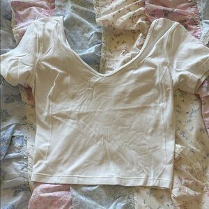 White Lululemon align tee